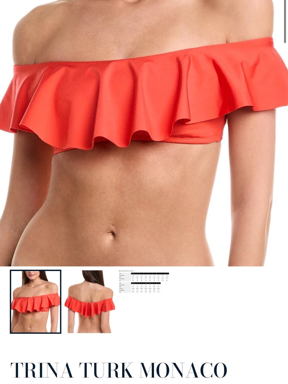 Trina Turk Off-Shoulder Ruffle Bikini Top - Coral Orange